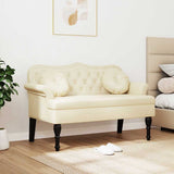 Chesterfield Bench Cream 120.5 x 65 x 75 cm Faux Leather 42019280