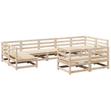Garden Sofa Set Natural Wood Solid Pine Wood 9-Piece Set Modular 3299625