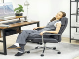 Executive Office Chair, Linen Fabric Computer Desk Chair with Double-Layer Back Cushion, Tilt T3398P377424