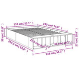Bed Frame without Mattress Black 135x190 cm Double 3280588