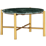 Coffee Table Green 60x60x35 cm Real Stone with Marble Texture 286450