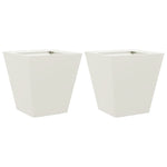 ZNTS Garden Planters White 2 pcs 30x30x30 cm Steel 851041