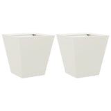 ZNTS Garden Planters White 2 pcs 30x30x30 cm Steel 851041