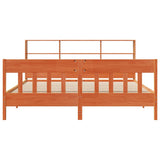 Bed Frame without Mattress Wax Brown 200x200 cm Solid Wood Pine 3323211