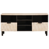 TV Cabinet White Wash Finish 100 x 33 x 46 cm Solid Mango Wood 4017882
