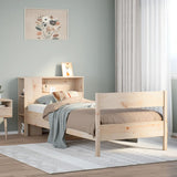 Bookcase Bed without Mattress 75x190 cm Small Single Solid Wood Pine 3322972