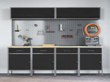 Work Cabinet Set with Drawer with Storage Manual 10 pcs Black 3321486