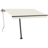 Freestanding Manual Retractable Awning 350x250 cm Cream 3069717