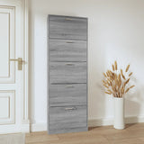 Shoe Cabinet Grey Sonoma 59x17x169 cm Engineered Wood 342516