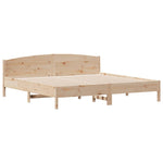 ZNTS Bed Frame without Mattress 200x200 cm Solid Wood Pine 3306954