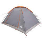 Camping Tent Grey and Orange 6-Person Polyester and Steel 42028654
