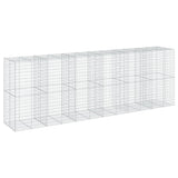 Gabion Basket with Cover 600x100x200 cm Galvanised Iron 3295235