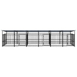 Outdoor Dog Kennel with Roof Steel 11.26 m 3124669