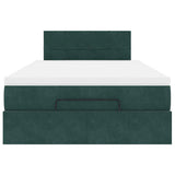 Ottoman Bed with Mattress & LEDs Dark Green 120x200cm Velvet 3312617