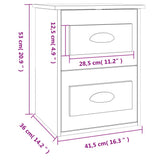 Wall-mounted Bedside Cabinet Brown Oak 41.5x36x53cm 816406
