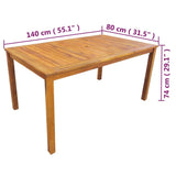 42622 5 Piece Outdoor Dining Set Solid Acacia Wood