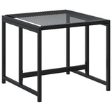 17 Piece Garden Dining Set Black Poly Rattan 3295057