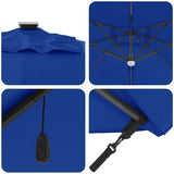 Umbrella 351 x 250 x 253 cm Polyester and Aluminium Azurblau 42003364