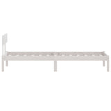 Bed Frame without Mattress White Solid Wood 100x200 cm 810138