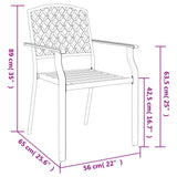 Garden Dining Set Anthracite Powder-Coated Steel 3 Piece Set 3187997