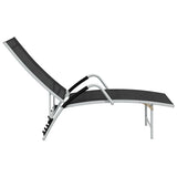 Sun Lounger Black and silver Textilene and aluminium Standard 310521