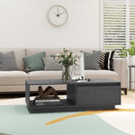 Coffee Table Grey 110x50x33.5 cm Solid Pinewood 809884