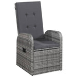 ZNTS 7 Piece Garden Dining Set with Cushions Grey Poly Rattan 3095283