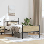 Bed Frame without Mattress Sonoma Oak 90x190 cm Single Engineered Wood 4106972