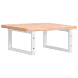 Basin Shelf Wall Mounted Steel and Solid Wood Beech 3302416