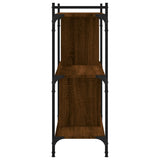 Bookcase 3-Tier Brown Oak 76x32x88 cm Engineered Wood 833934