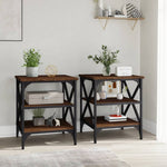ZNTS Side Tables 2 pcs Brown Oak 40x42x50 cm Engineered Wood 825781