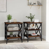 ZNTS Side Tables 2 pcs Brown Oak 40x42x50 cm Engineered Wood 825781