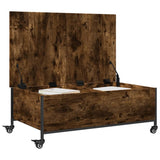 Coffee Table with Wheels Smoked Oak 91x55x34 cm Engineered Wood 842298