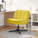 Swivel Relaxing Chair Yellow 63 x 75 x 76 cm Velvet 42007366
