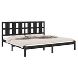 Bed Frame without Mattress Black 200x200 cm Solid Wood Pine 3105624