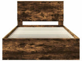 Bed Frame with Headboard Smoked Oak 90 x 200 cm Solid Pine Wood 3411059