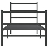 Metal Bed Frame without Mattress with Footboard Black 75x190cm 355373