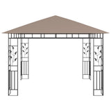 Gazebo with Mosquito Net&LED String Lights 3x3x2.73 m Taupe 3070318