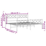 Metal Bed Frame without Mattress with Footboard Black 193x203cm 372301