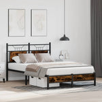 Bed Frame without Mattress Smoked Oak 120x200 cm Engineered Wood 4106906