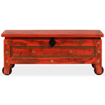 ZNTS Storage Chest Solid Mango Wood 101x39x42 cm Red 244949