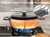 Cast iron 5QT cooking pot - Pure black - includes two silicone gloves - Enamel pot 84744253