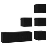 TV Cabinet Set 5 pcs 100 x 30 x 30 cm Black Oak Engineered Wood 3438605