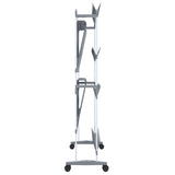 Shoe Rack with Wheels Silver 89x27x120 cm 344370