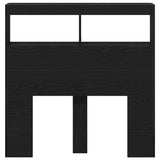 Headboard Cabinet with LED Black Oak 100x17x102 cm 863127