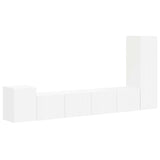 TV Cabinet Set Wall-mounted 3 pcs White Engineered Wood 3409015