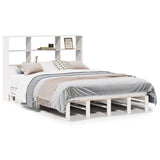 Bookcase Bed without Mattress White 140x200 cm Solid Wood 3323921