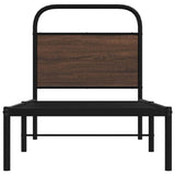Bed Frame Without Mattress 75x190 cm Small Single Brown Oak Engineered Wood 4100297