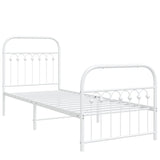 Metal Bed Frame without Mattress with Footboard White 80x200cm 376658