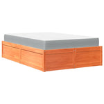Bed with Mattress Wax Brown 140x190 cm Solid Wood Pine 3281948